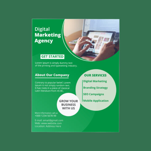 Digital marketing agency flyer cover image.