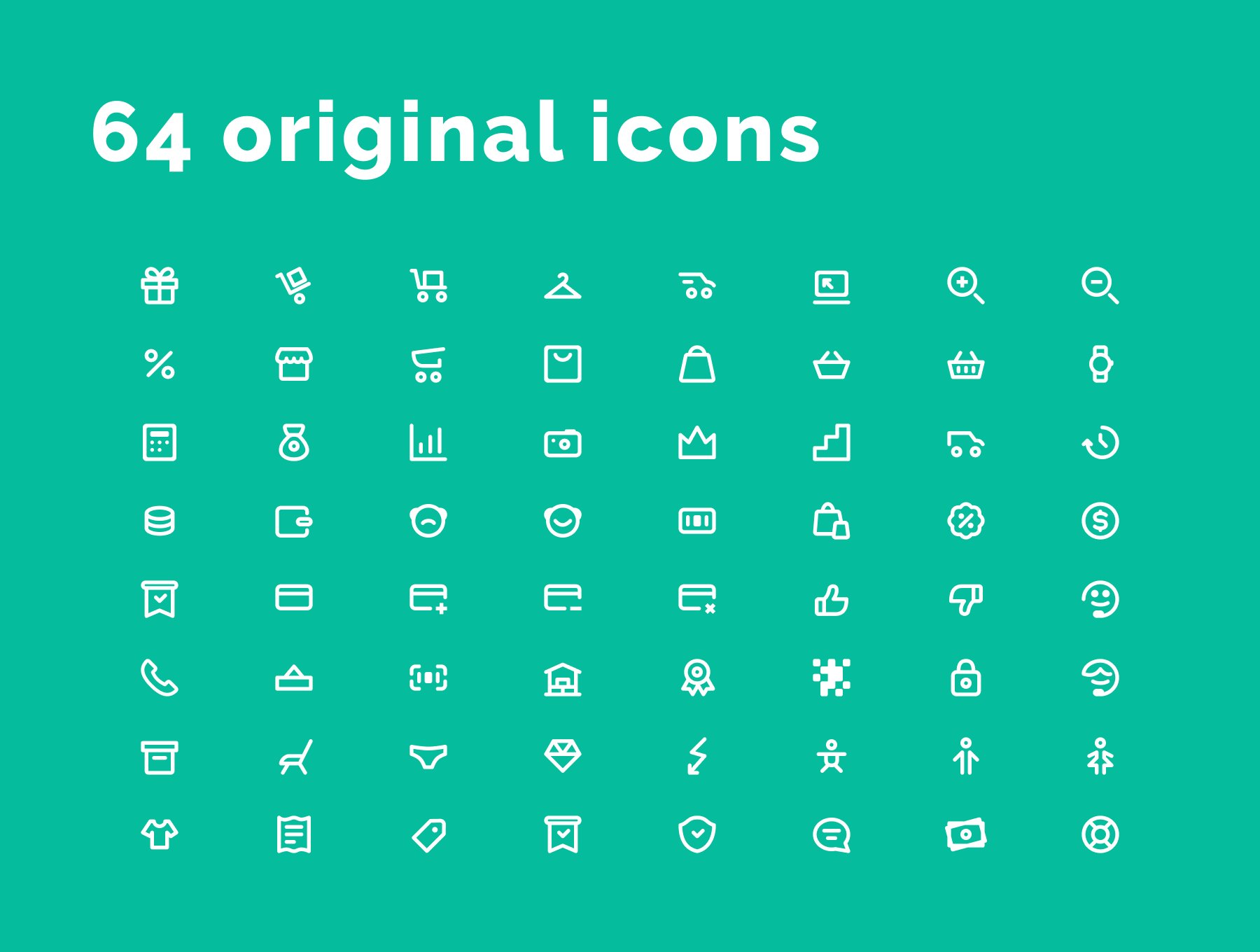 Shopping icons set preview image.
