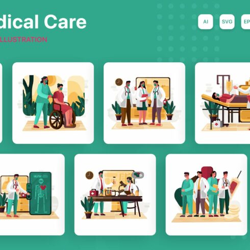 M205_Medical Care Illustrations cover image.