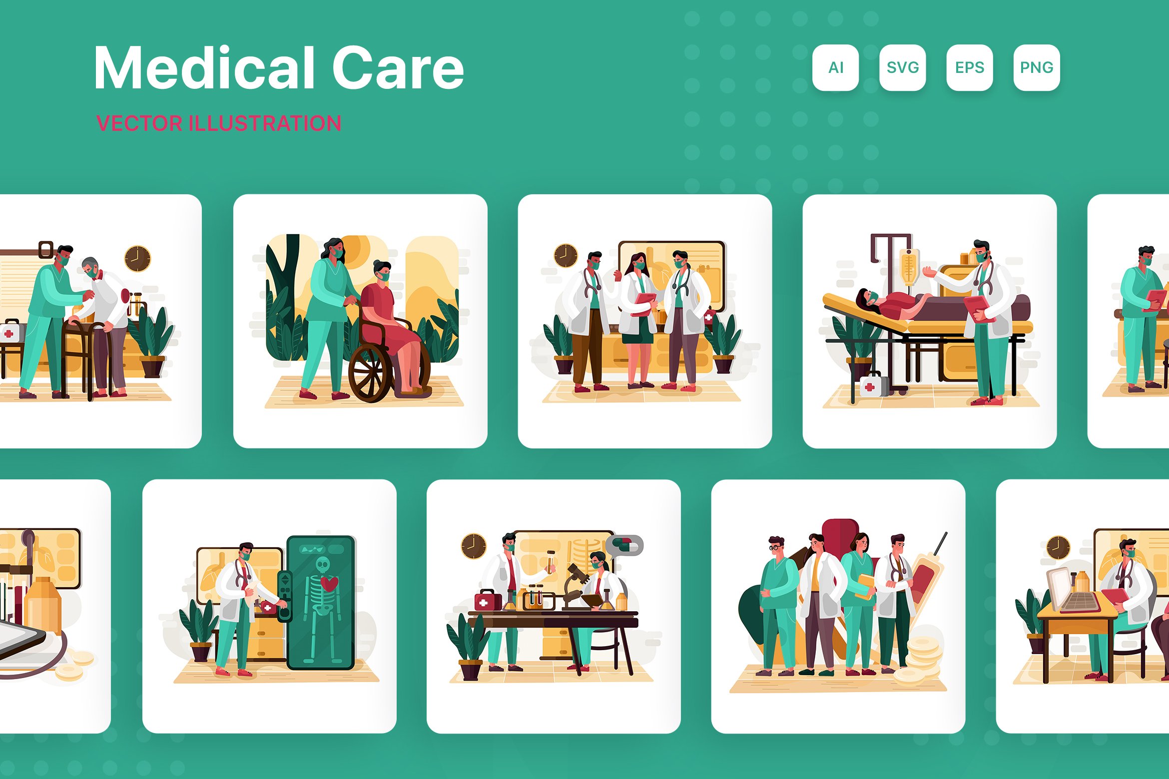 M205_Medical Care Illustrations cover image.