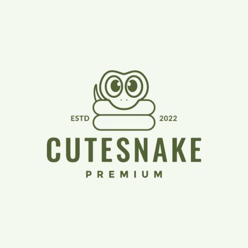 cute line snake simple logo design cover image.