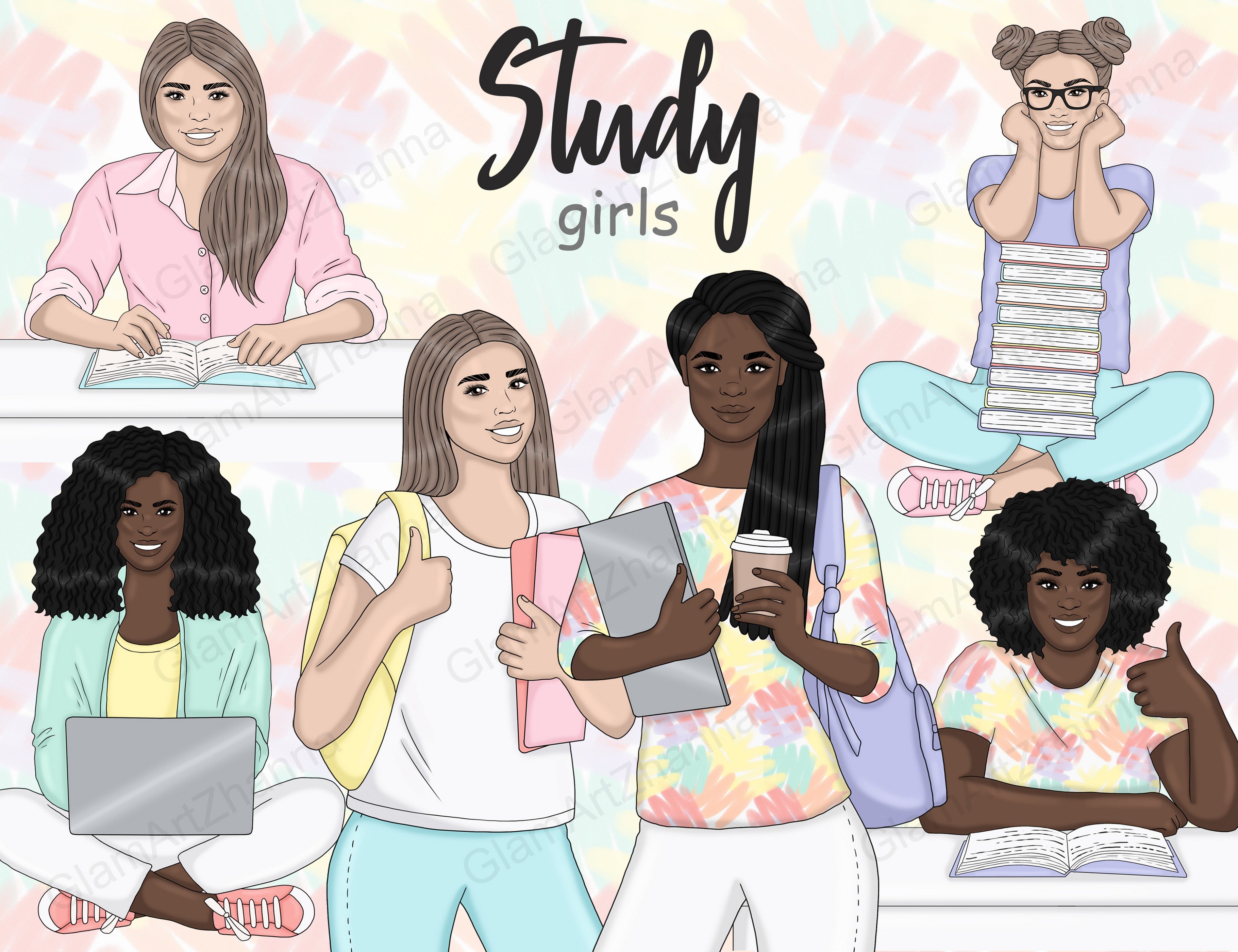Study Bright Girls Clipart cover image.