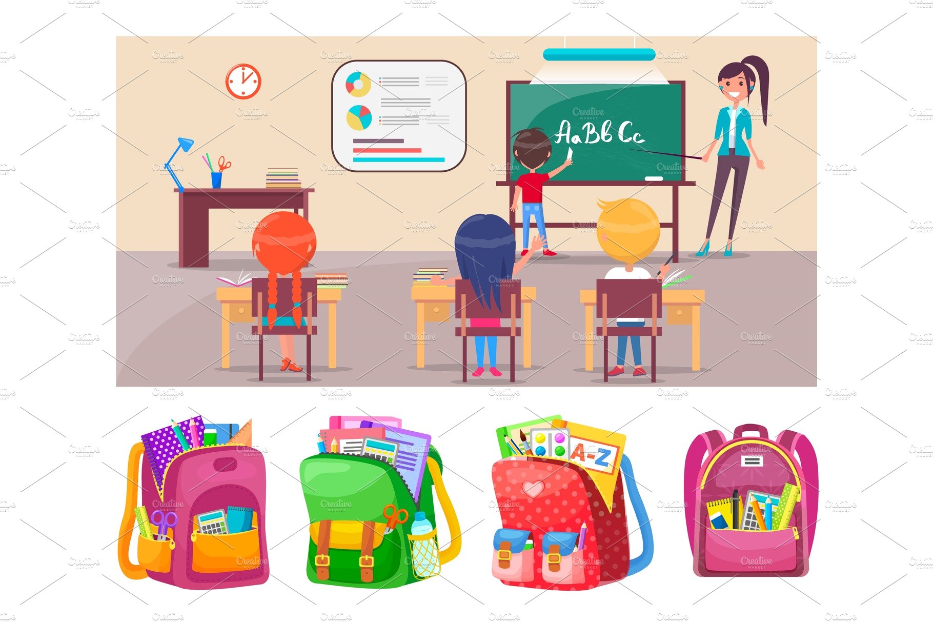 Children learning letters at school cover image.
