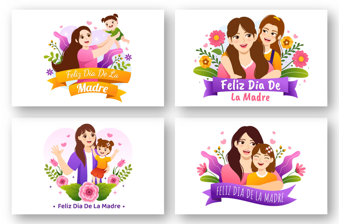 Four different logos for a mother's day event.