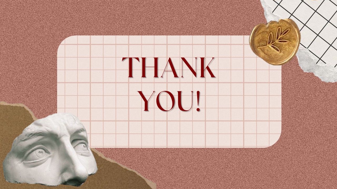 Picture of a thank you message with a bust of a man.