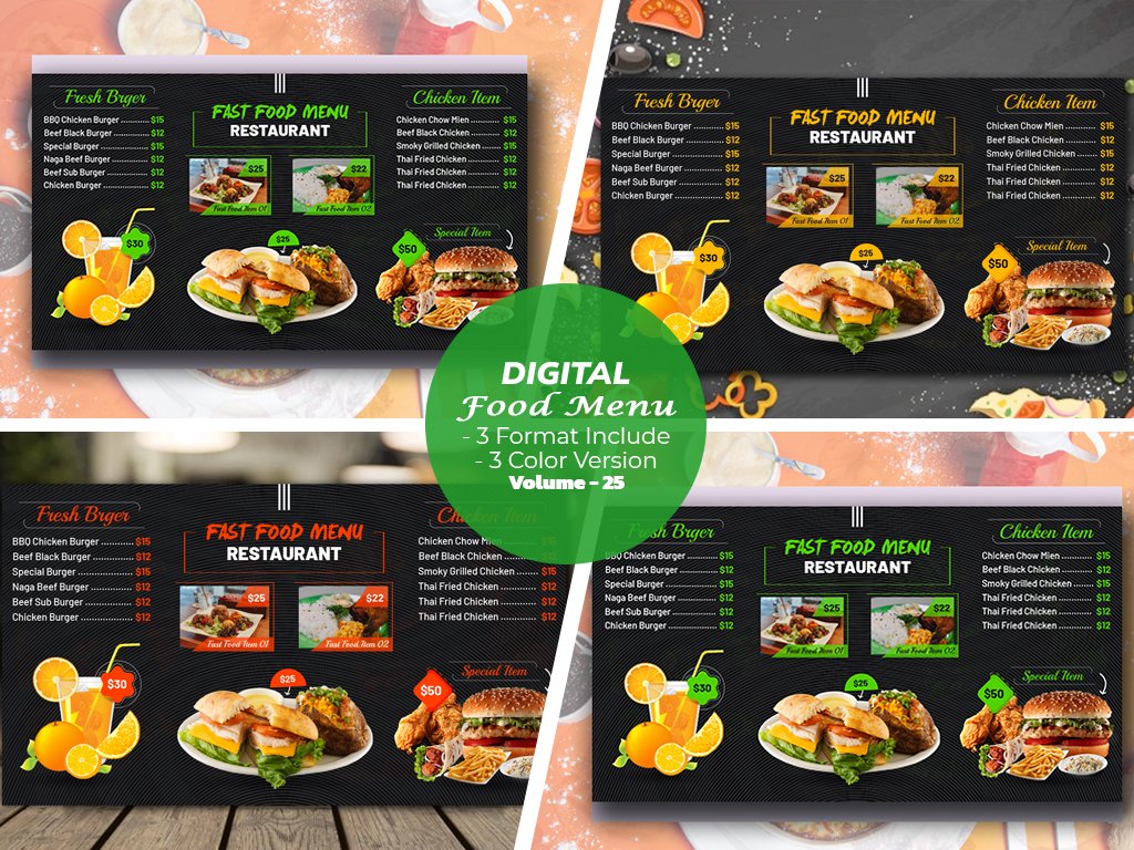 Digital Food Menu Design Template – MasterBundles