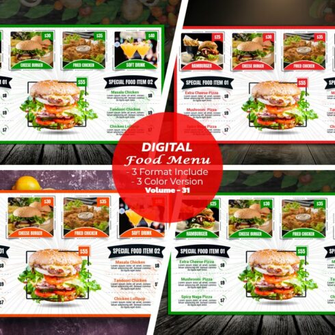 Fast food restaurant menu board cover image.