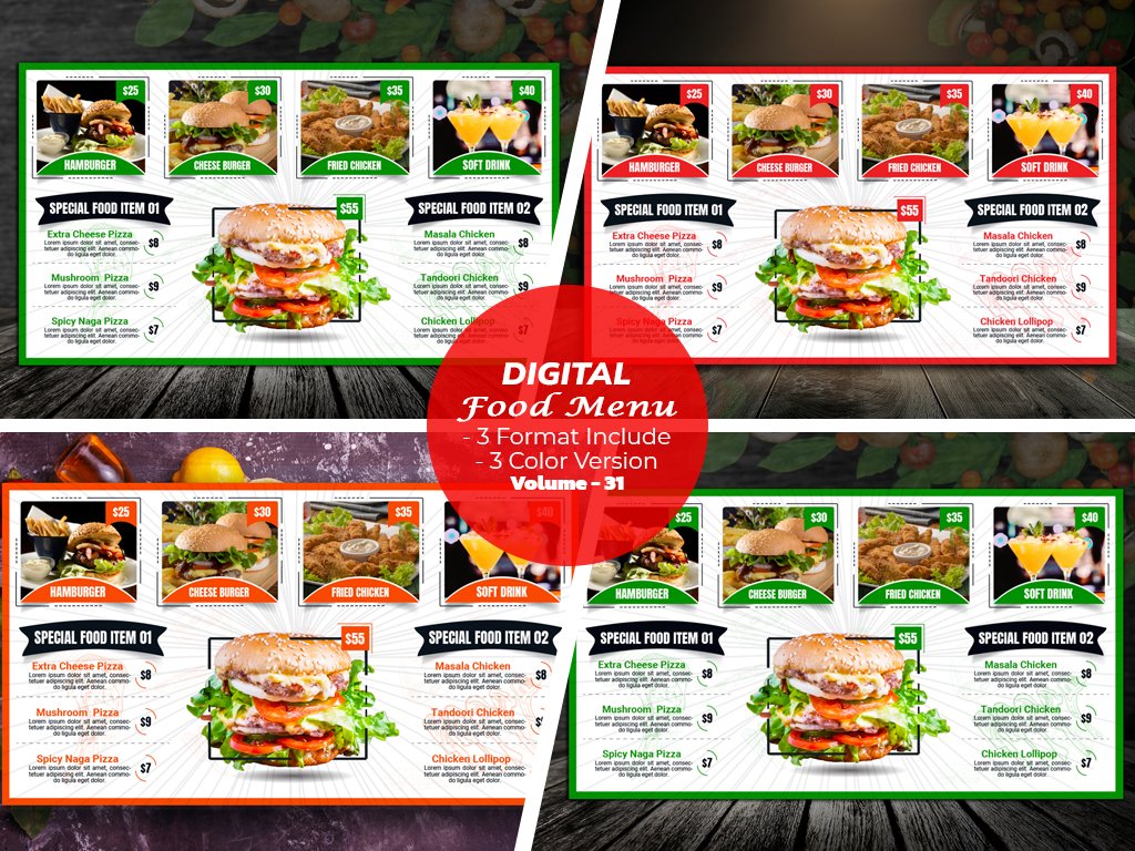 Fast food restaurant menu board cover image.