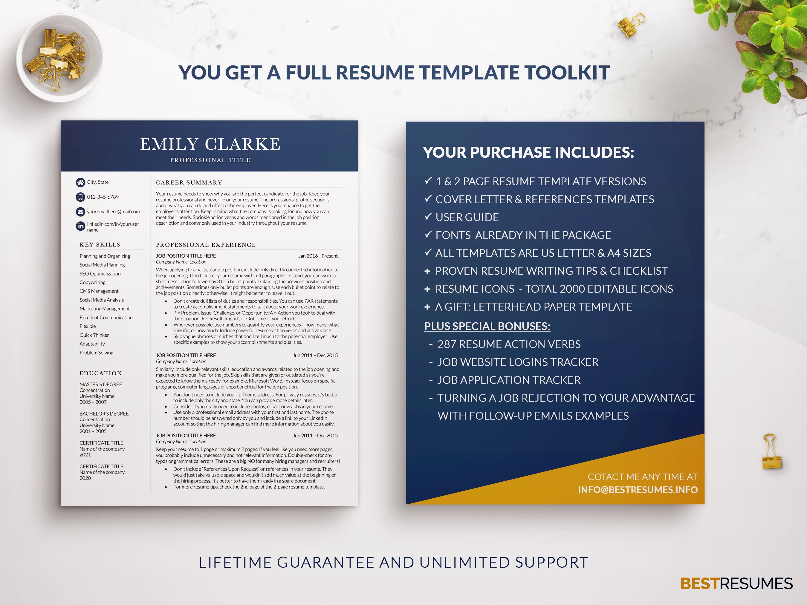 digital marketing expert resume template package emily clarke 689