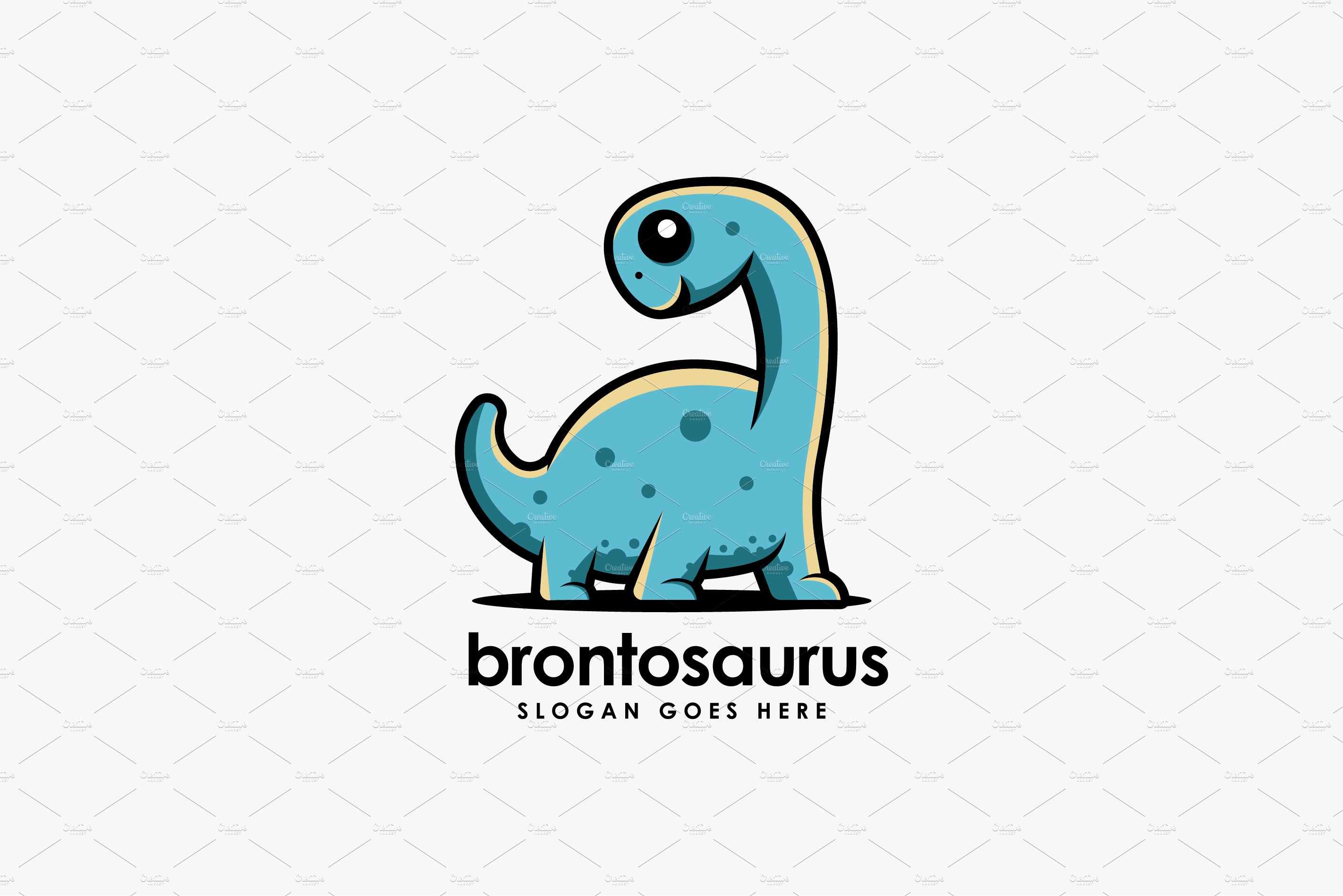 Brontosaurus Dinosaur logo cartoon cover image.