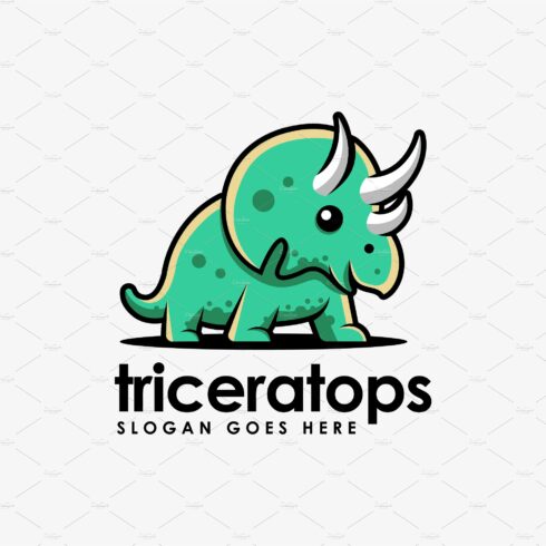 Triceratops Dinosaur logo cartoon cover image.