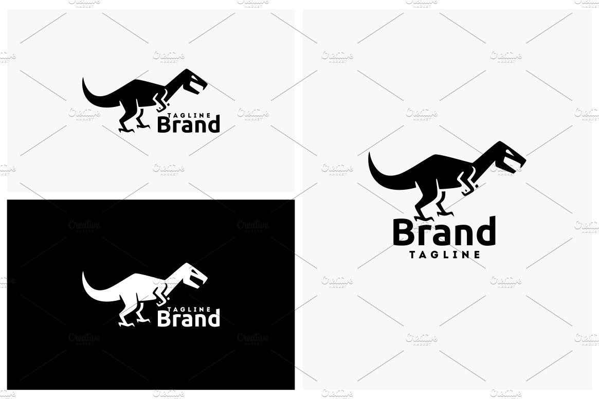 Dinosaur Logo Template preview image.