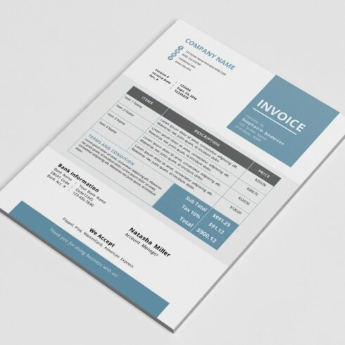 Elegant business Word invoice design cover image.