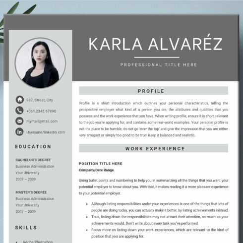 Professional CV Template 4 Pages cover image.