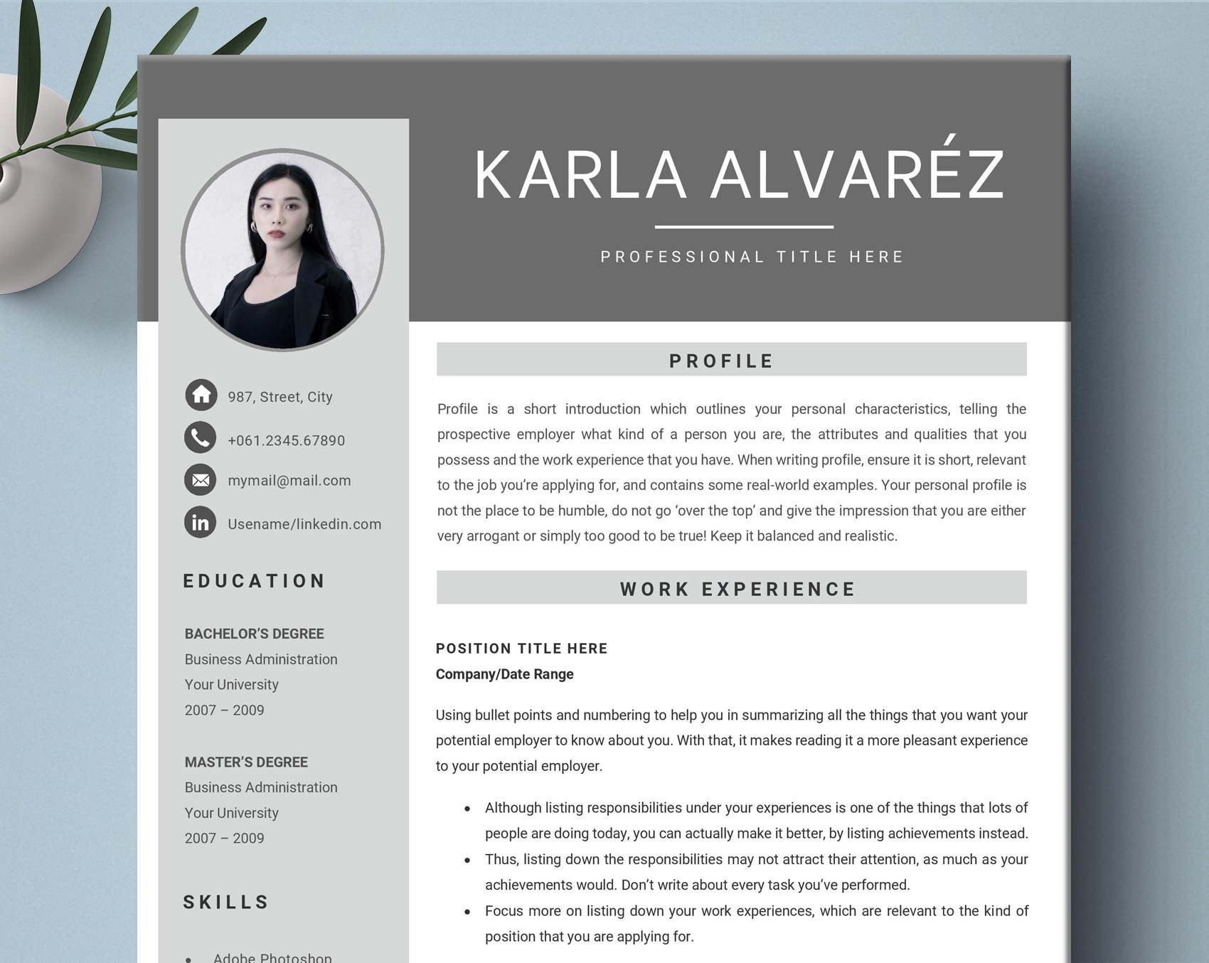 Professional CV Template 4 Pages cover image.