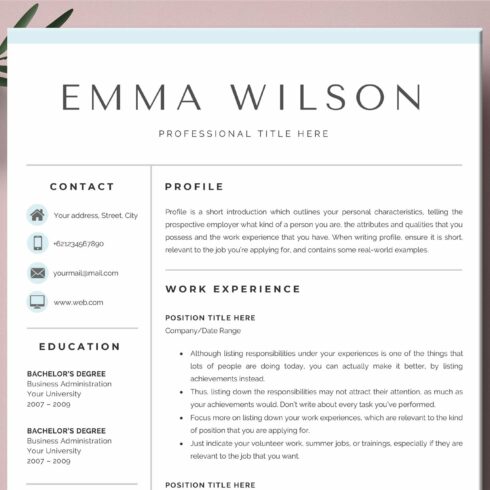 5 Page Resume Template / CV Word cover image.