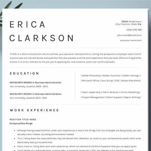 Modern Resume Template CV cover image.