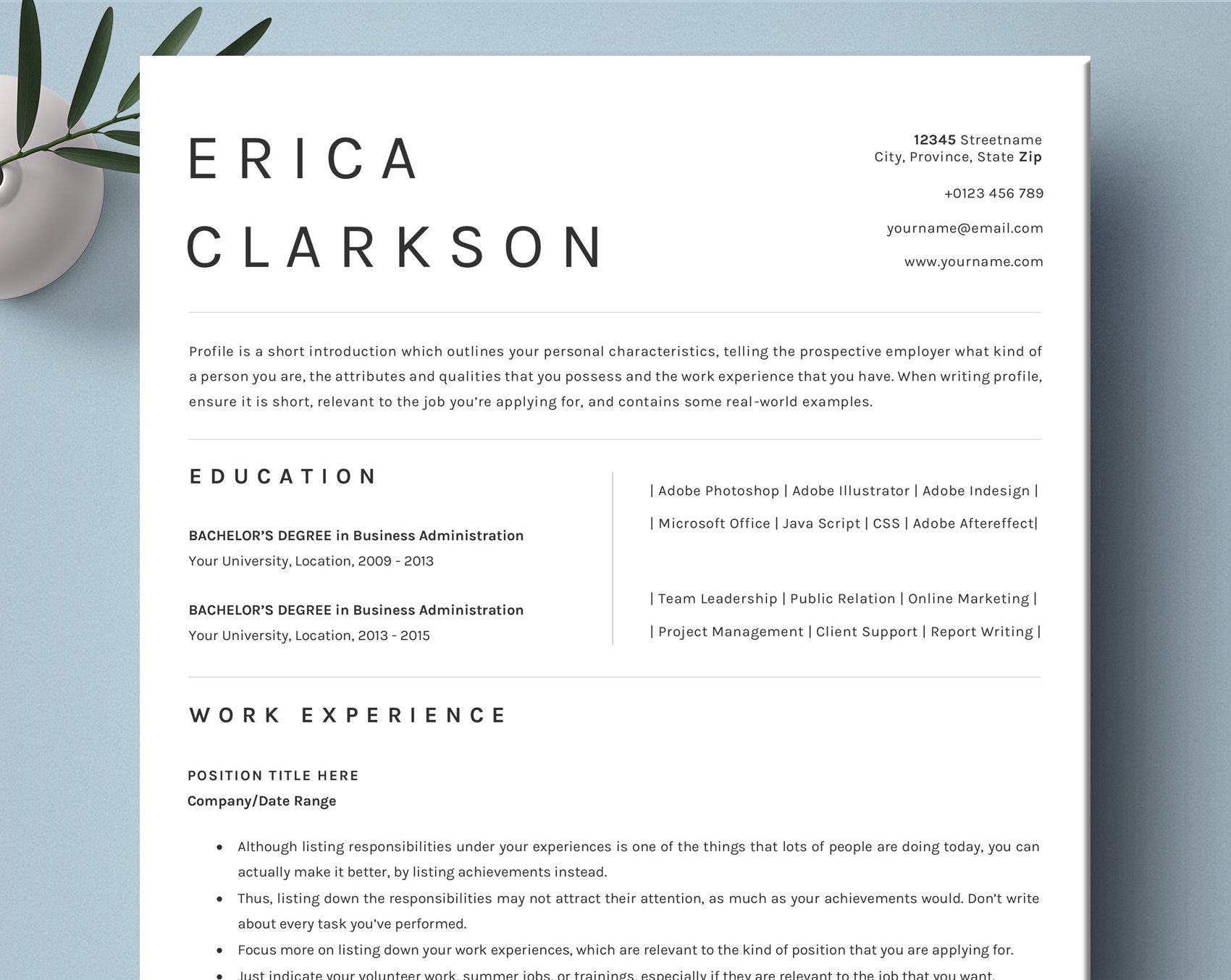 Modern Resume Template CV cover image.