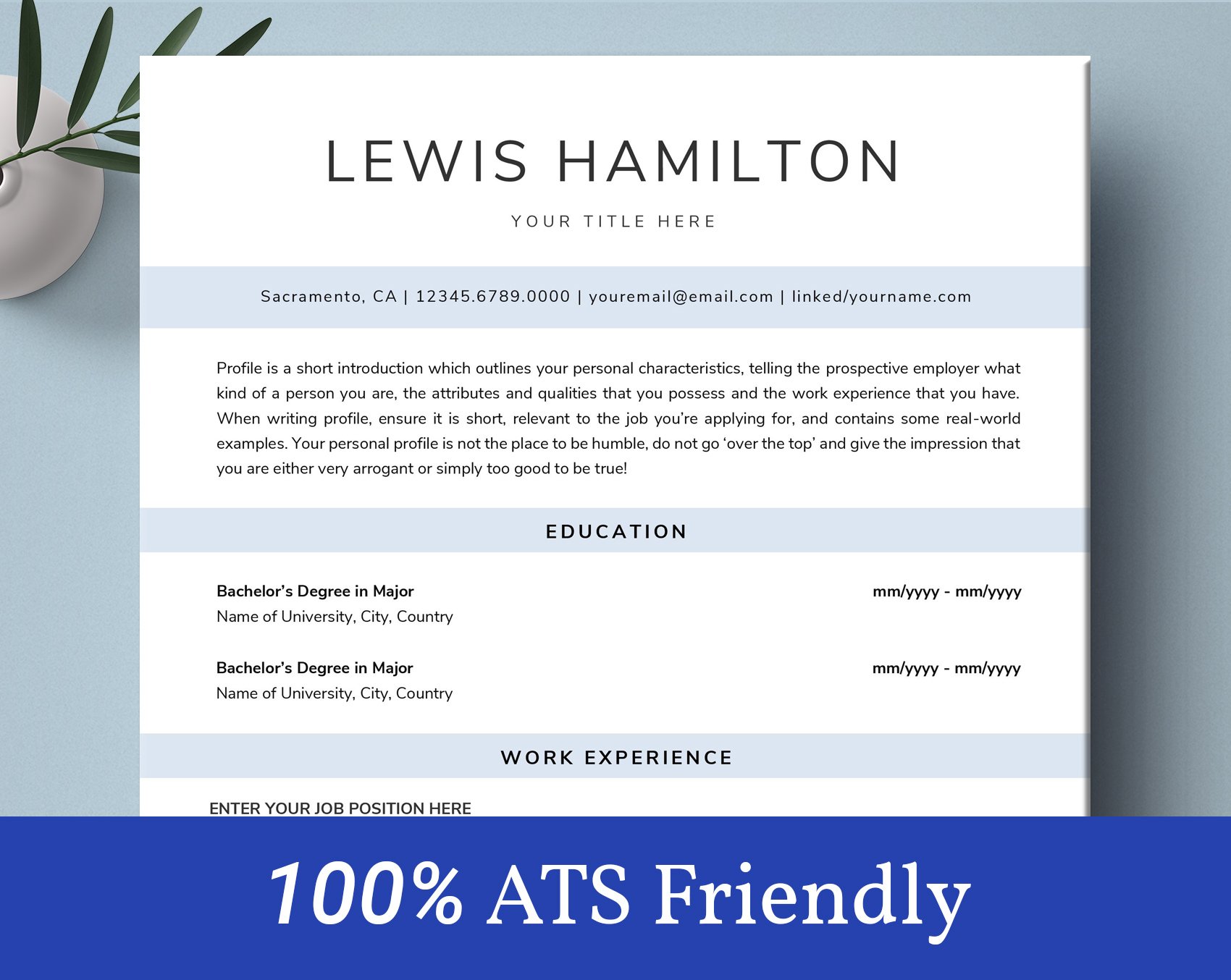 Clean Resume Template / CV cover image.