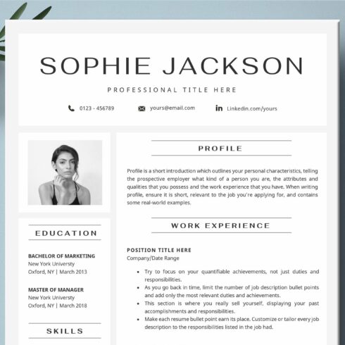Resume Template / CV with Photo cover image.