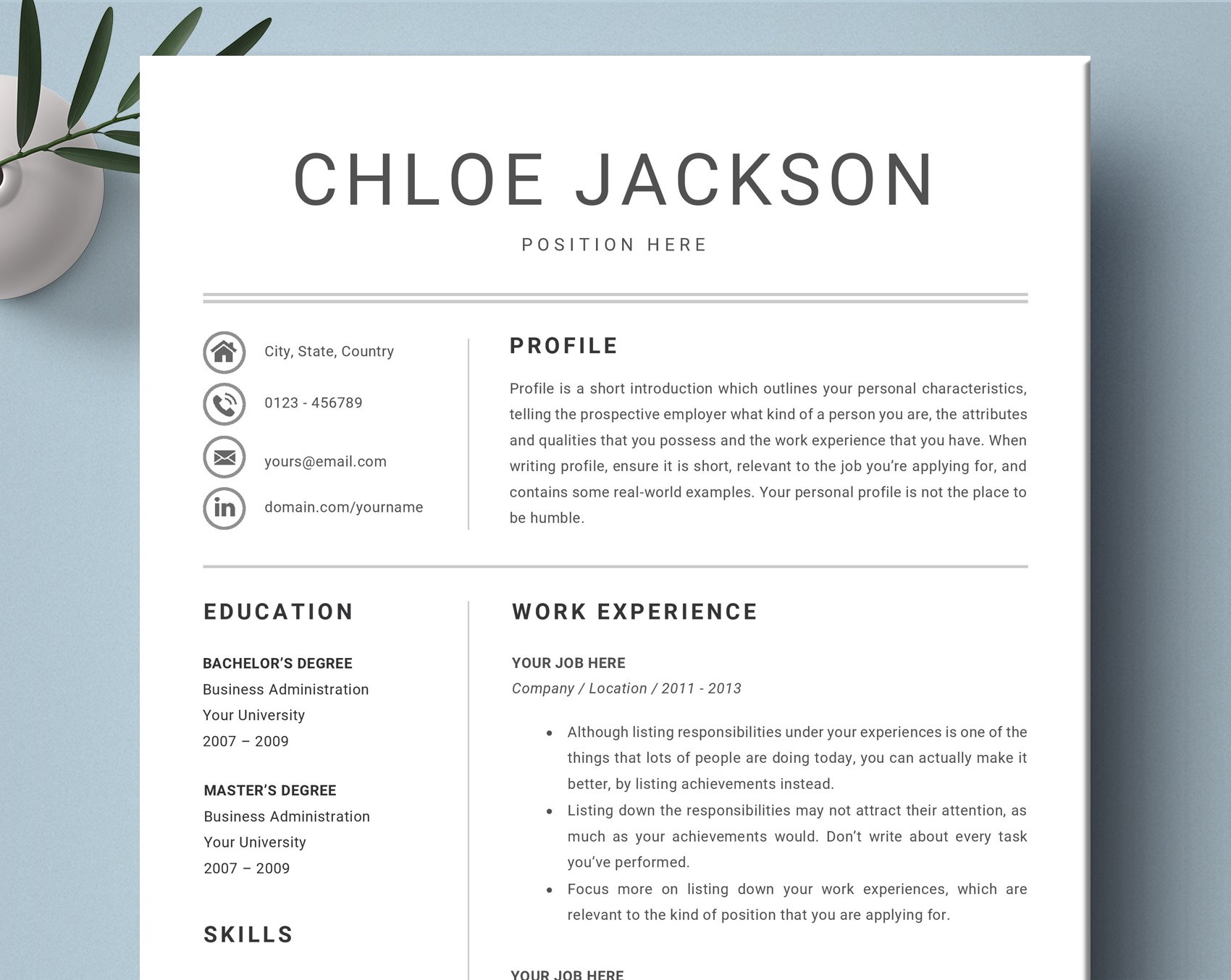 Modern Resume CV Template Design cover image.