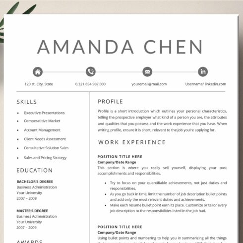 MS. Word - Resume Template 4 Pages cover image.