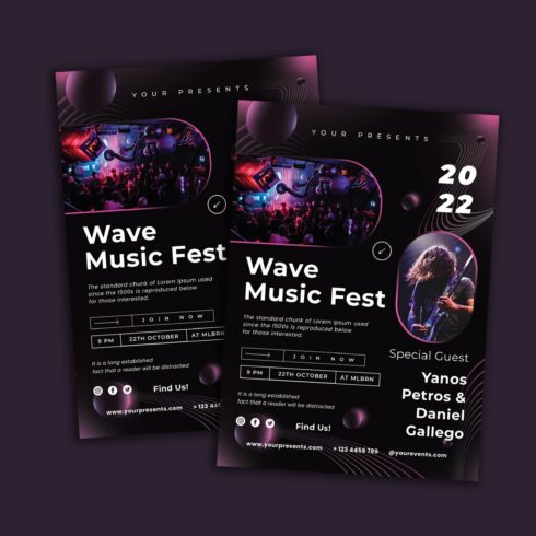 Wave Music Fest Flyer cover image.