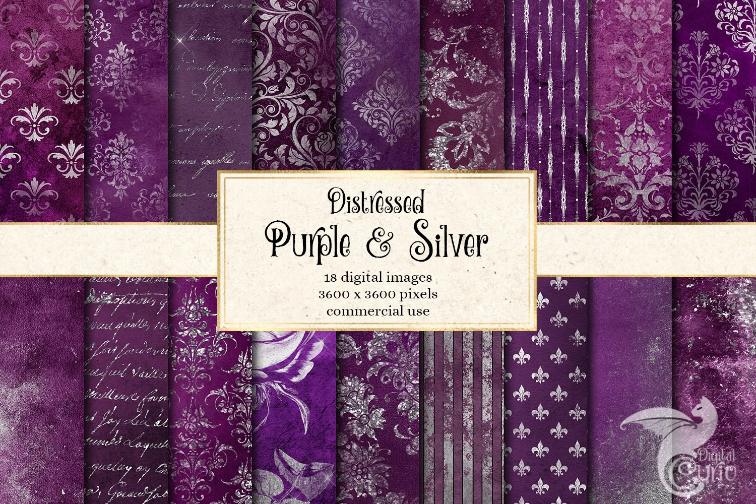 Distressed Purple & Silver cover image.