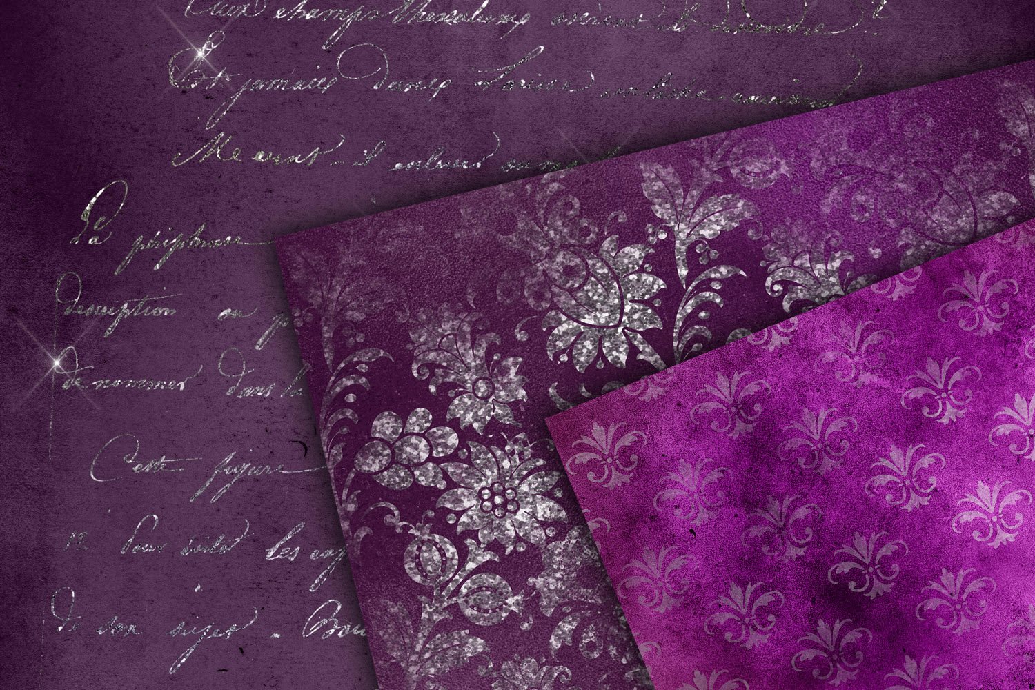 Distressed Purple & Silver preview image.