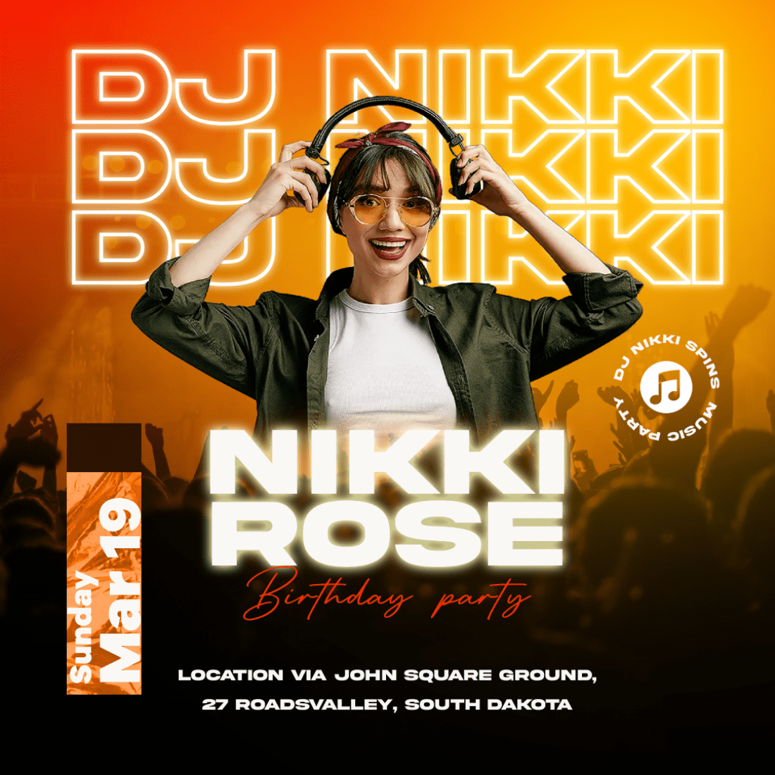 music party design template cover image.