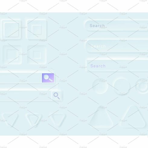 Neumorphic buttons and search bars cover image.