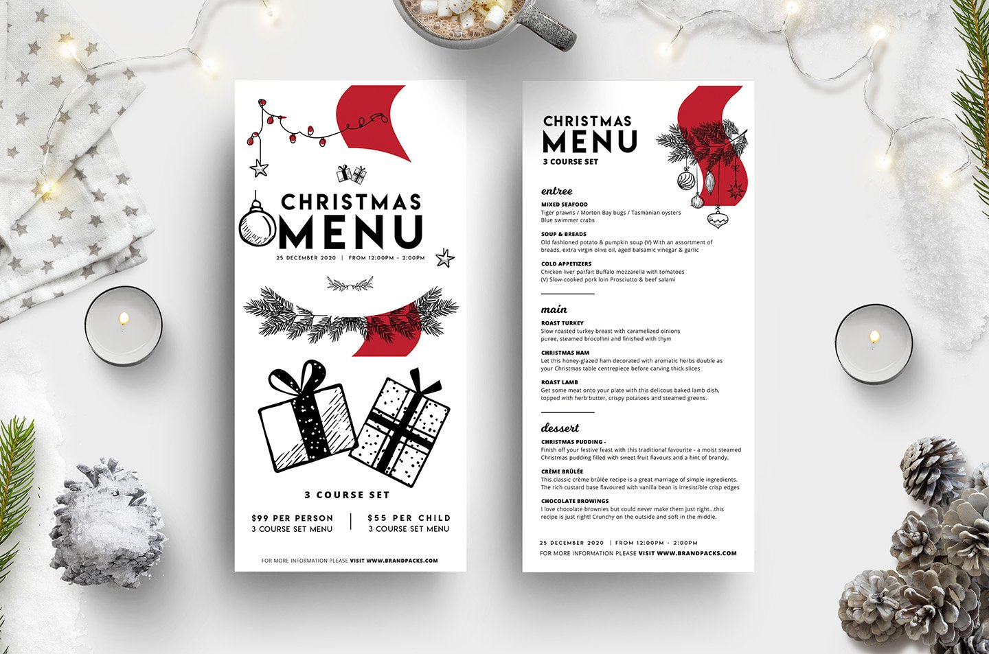 Christmas Menu Template Vol.3 preview image.