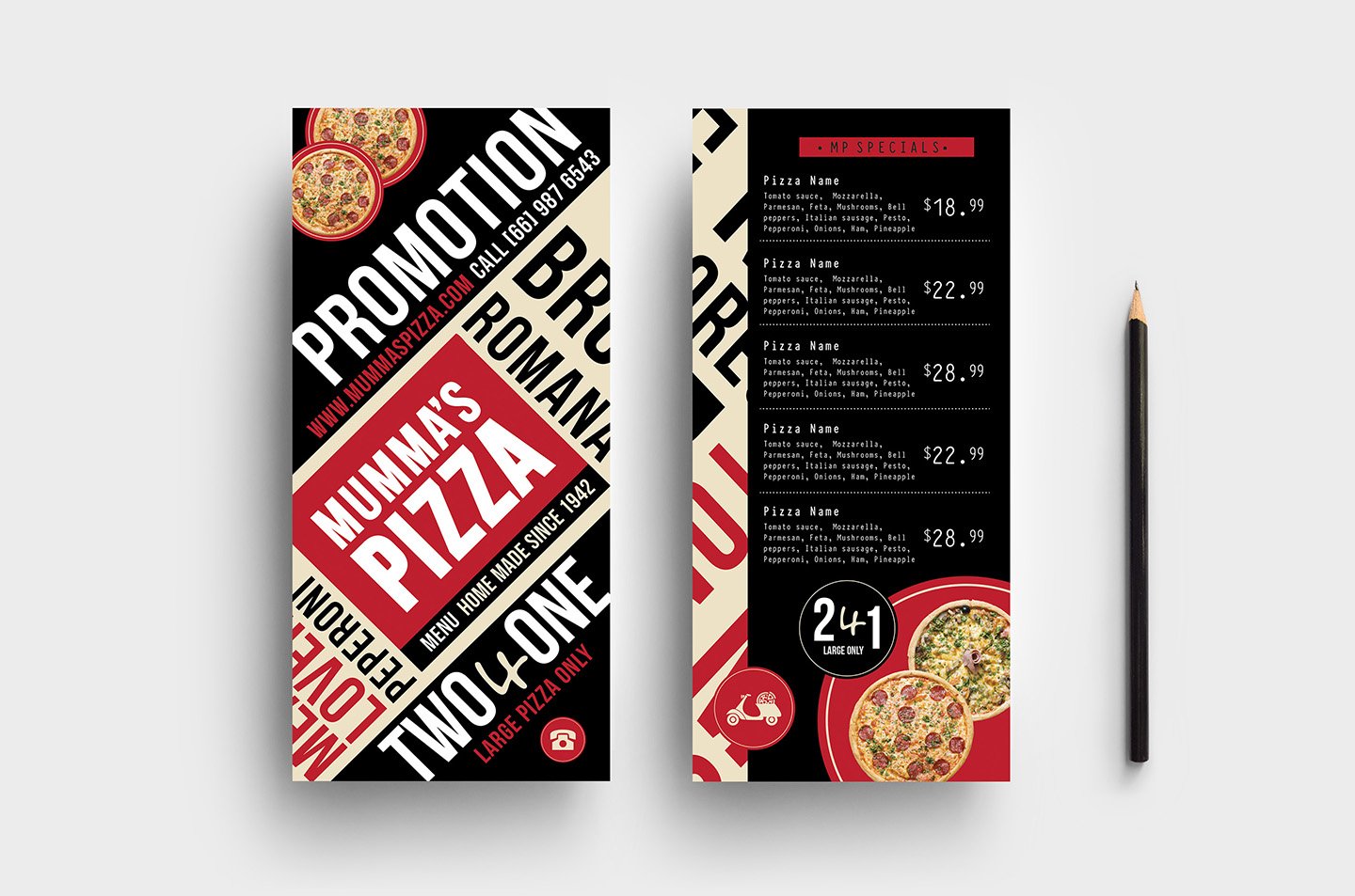 dl pizza menu template 529