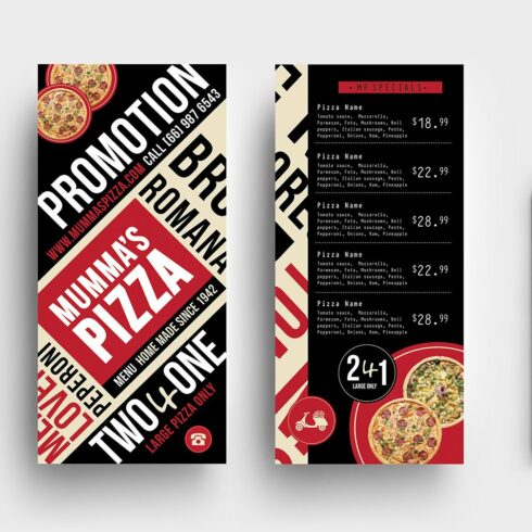 DL Pizza Menu Template cover image.