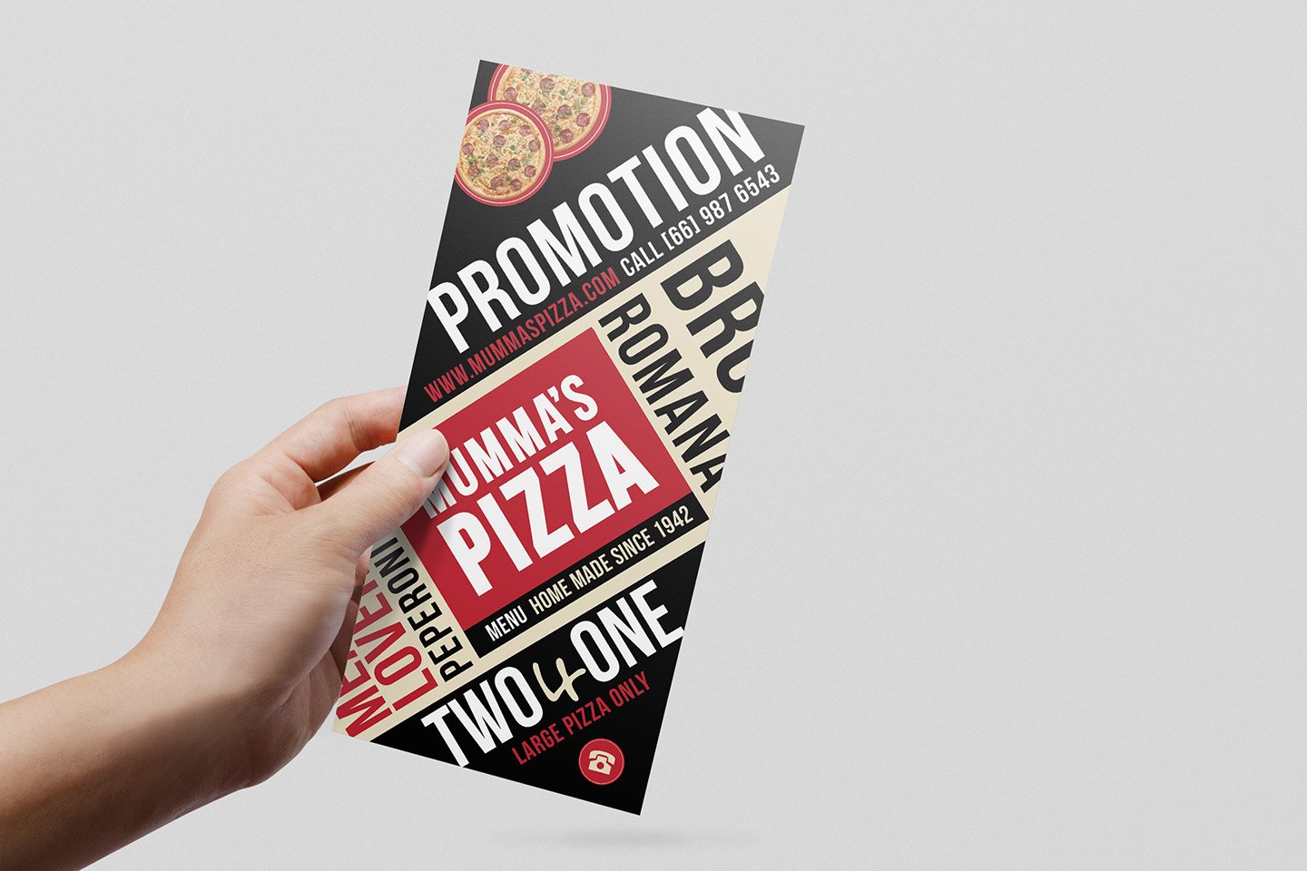 DL Pizza Menu Template preview image.