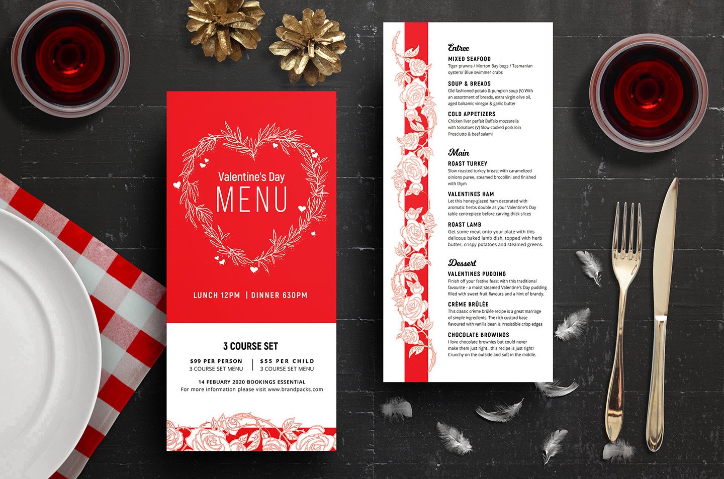 Valentines Menu Template Vol.2 preview image.