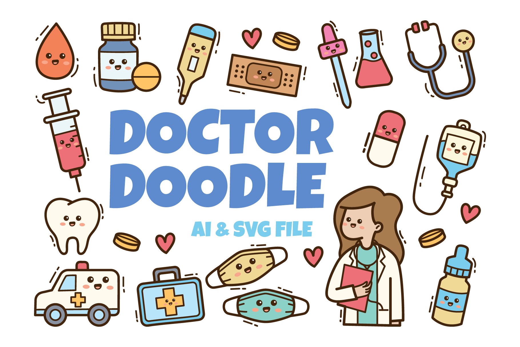 Doctor Kawaii Doodle Illustration cover image.