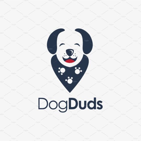 Minimalist dog wearing duds logo cover image.