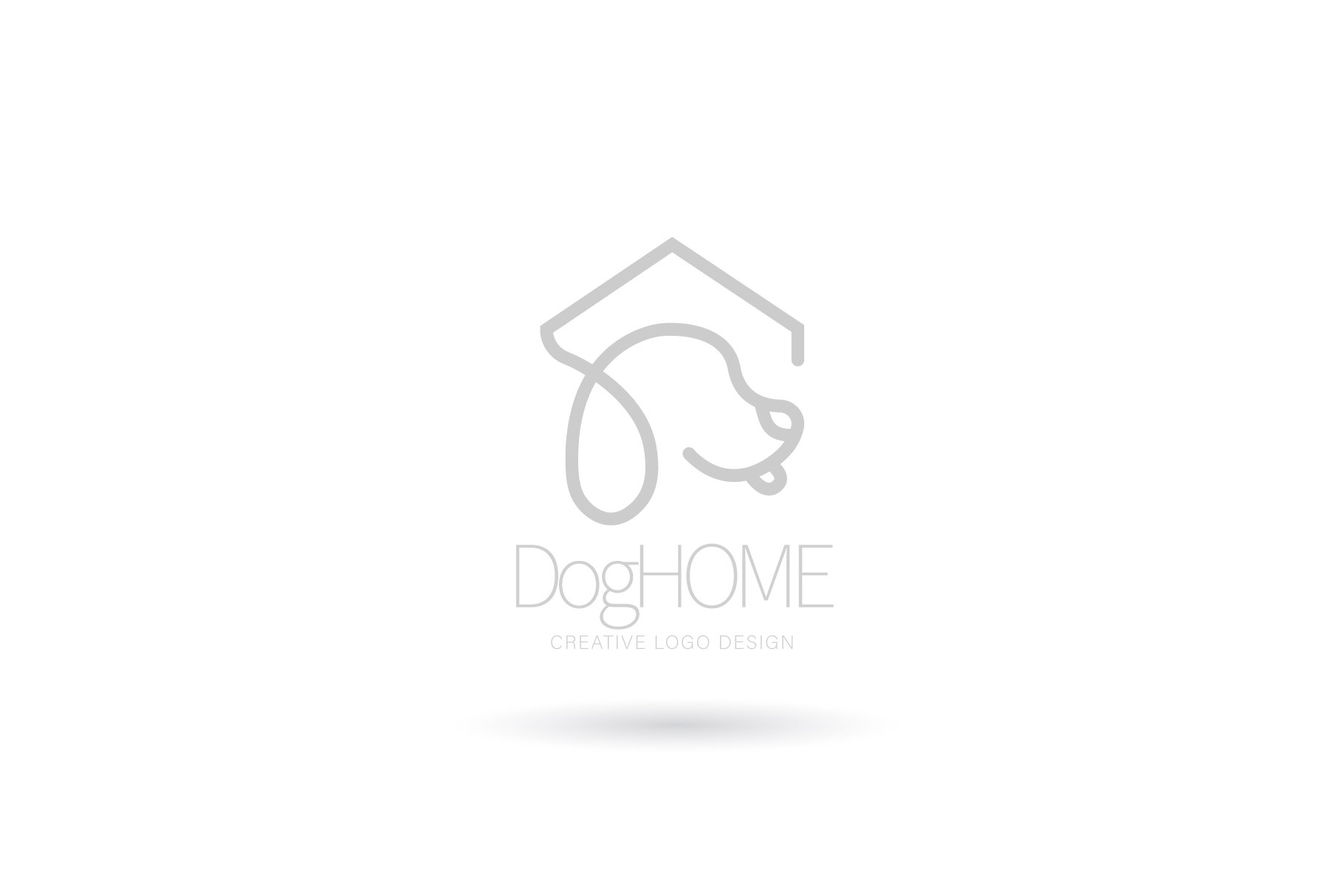 Dog home logo, Pet house logo preview image.