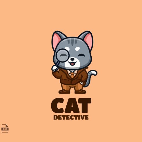 Detective Domestic Cat Cute Mascot L cover image.