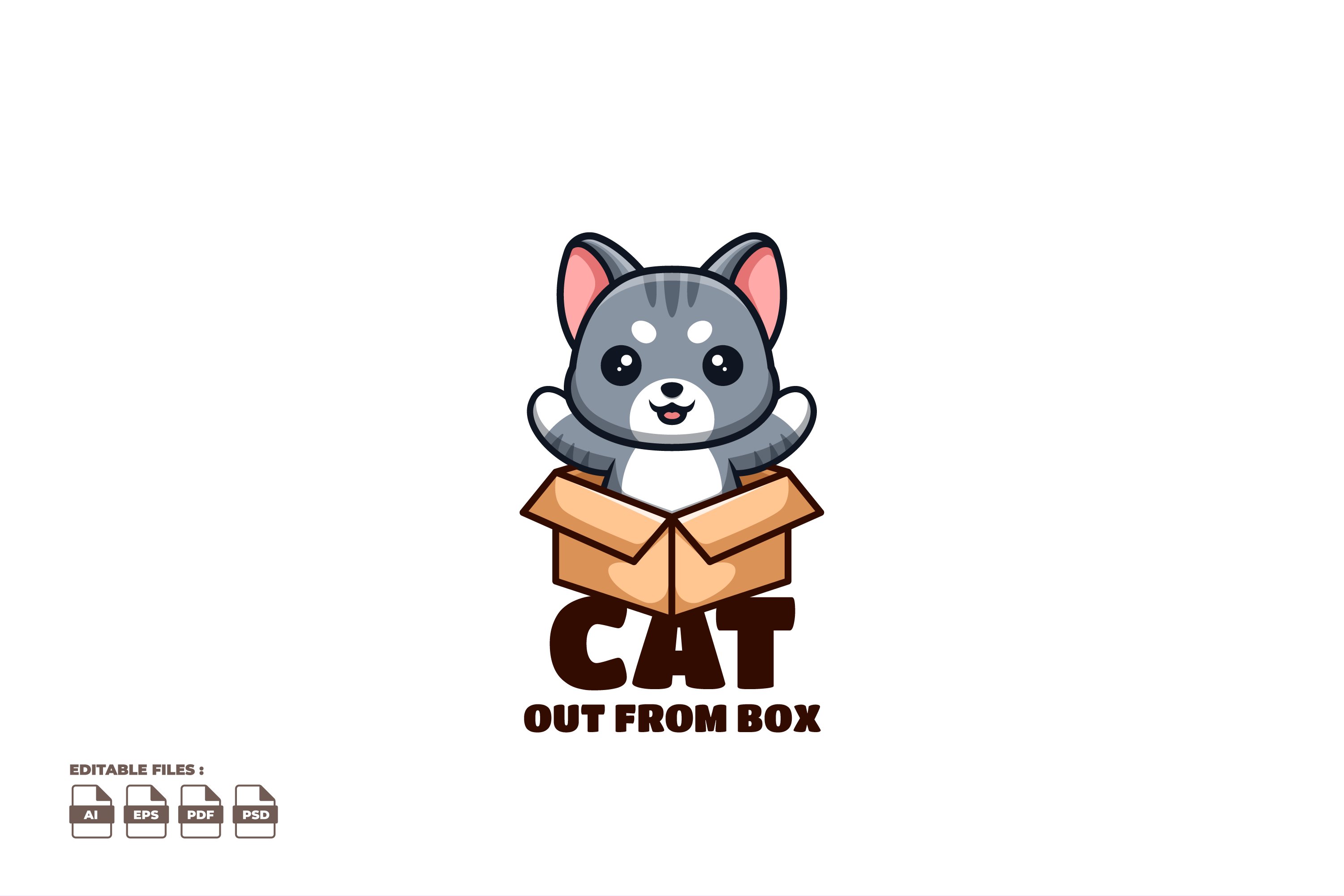 Out From Box Domestic Cat Cute Masco cover image.