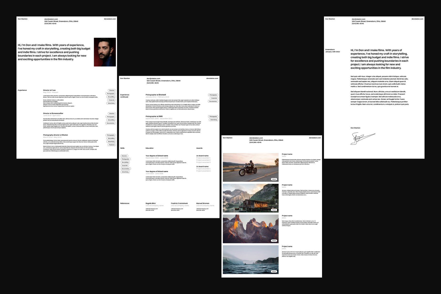 Don | CV / Resume template preview image.