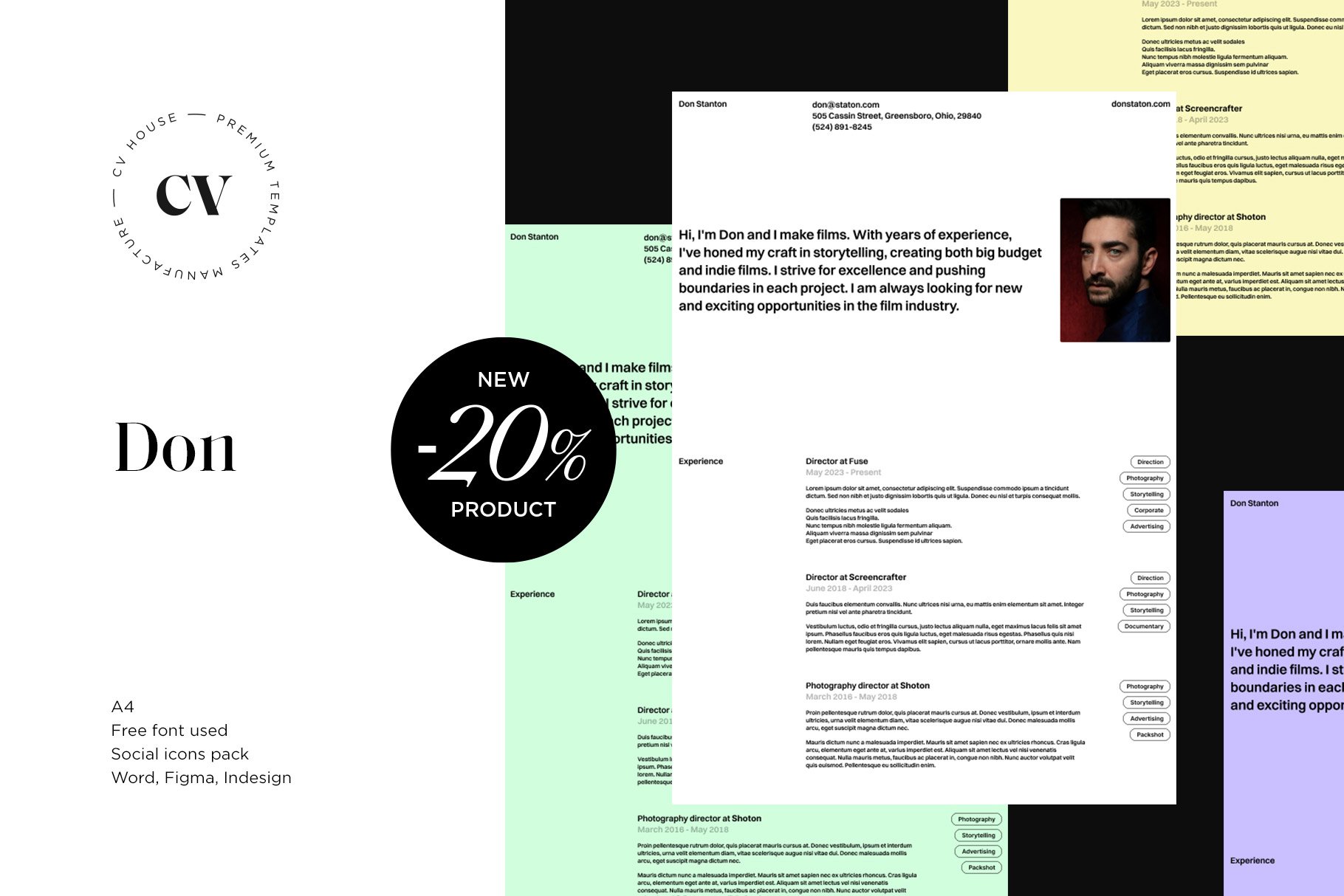 Don | CV / Resume template cover image.