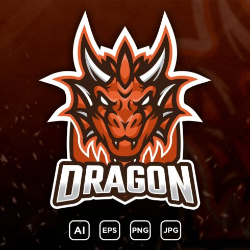 DRAGON - mascot logo for a team cover image.
