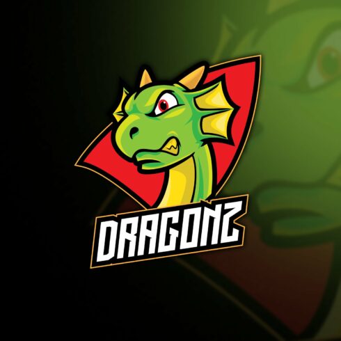 Dragon Cartoon Esport Logo cover image.