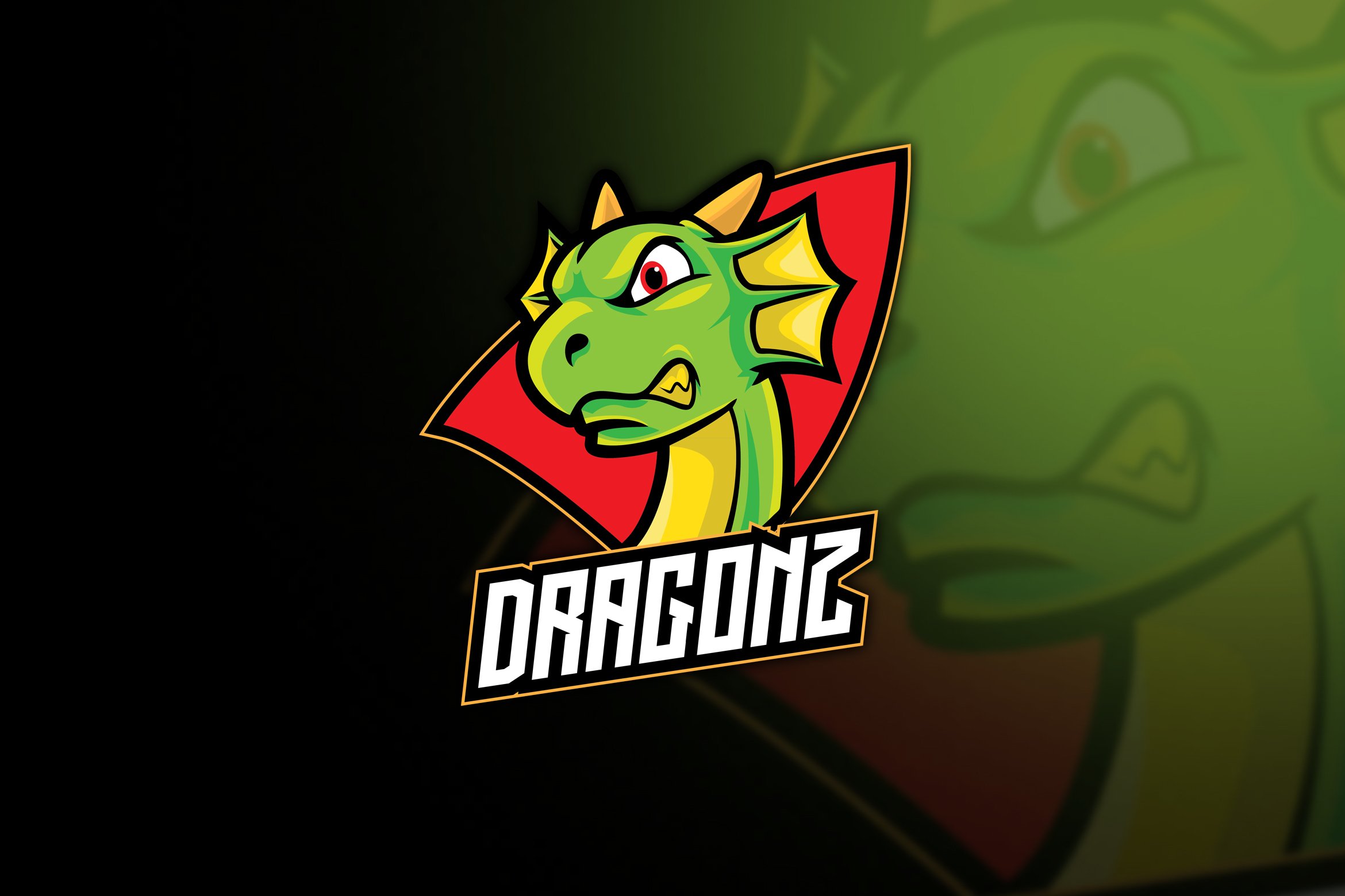 Dragon Cartoon Esport Logo cover image.