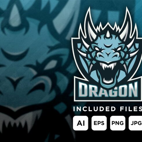 Dragon - mascot logo for a team cover image.