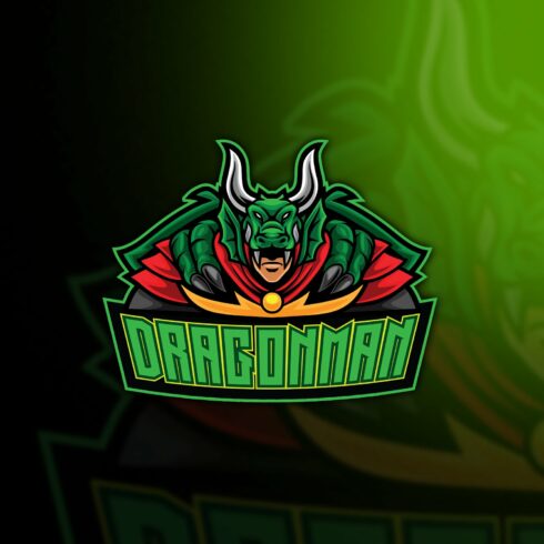 Dragon Warrior Esport Logo Template cover image.