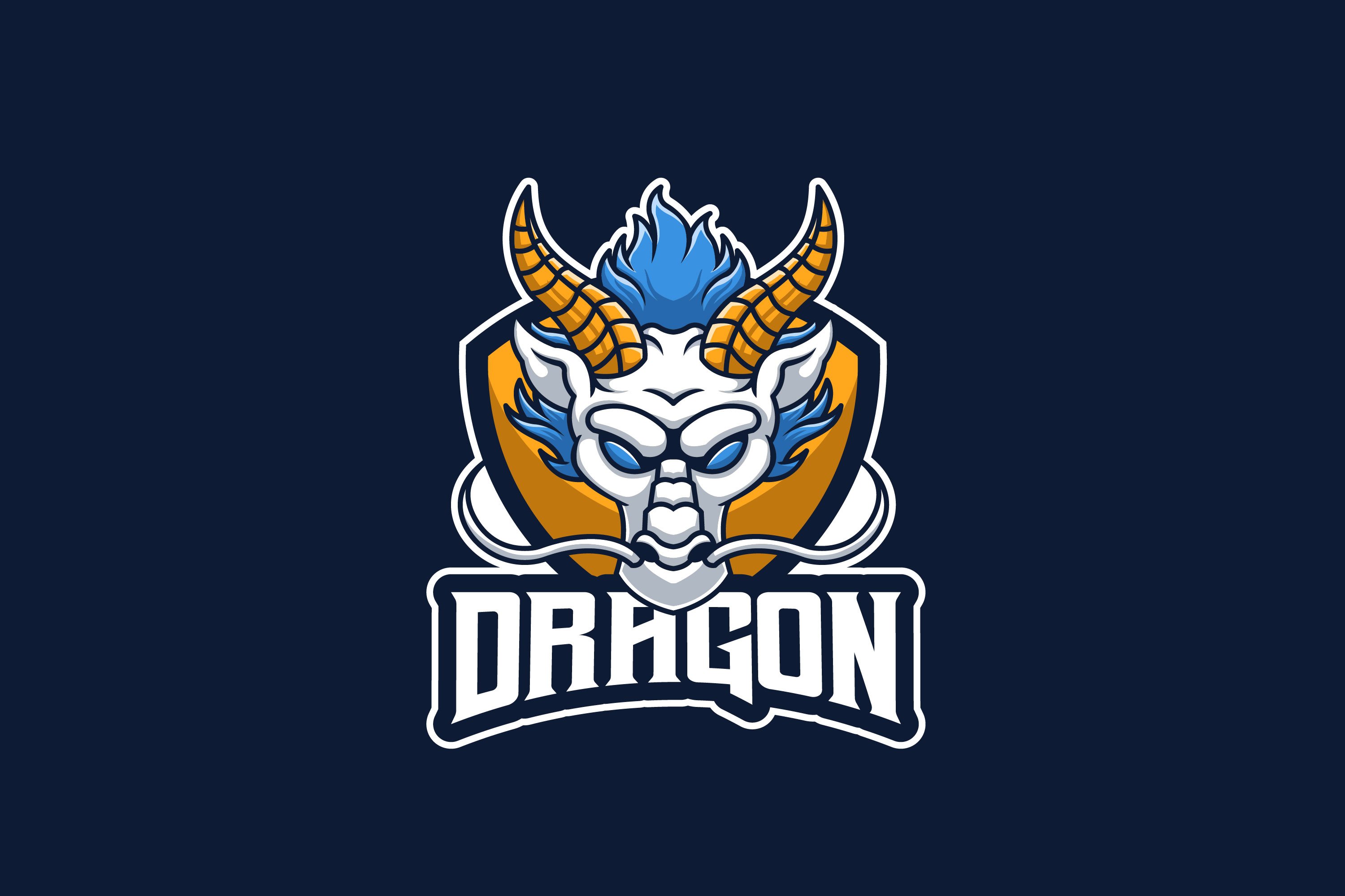 Dragon White Mascot Logo cover image.