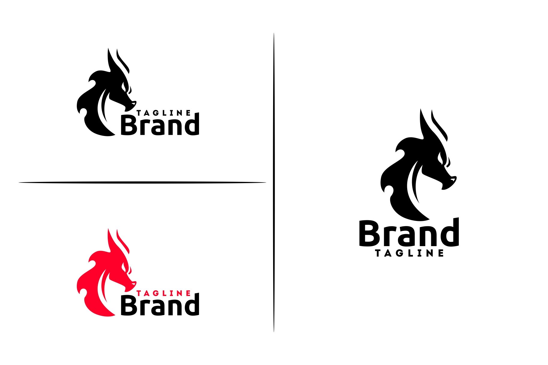 Dragon Logo Template preview image.